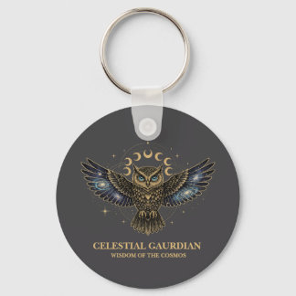 Chaveiro Coruja Celestial Guardiã Cósmica
