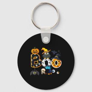 Chaveiro Coruja de Halloween com aranhas de bruxa