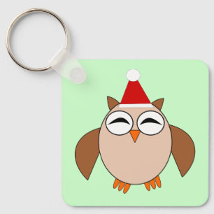Chaveiro Coruja de Natal Bonita Personalizada
