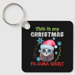 Chaveiro Coruja Esta É A Minha Camisa De Pajama De Natal
