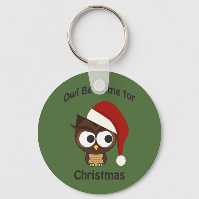 Chaveiro Coruja está em casa no Natal! (Frente)