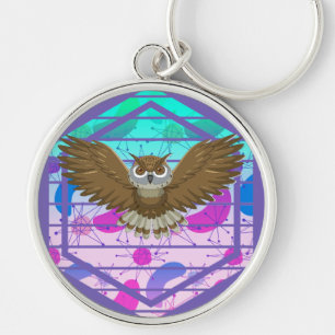 Chaveiro Coruja Moderna do meio século