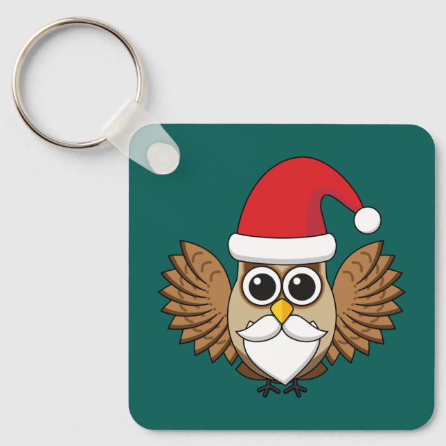 Chaveiro Coruja Papai Noel (Frente)