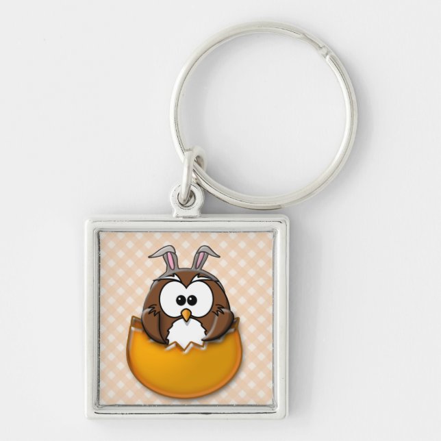 Chaveiro Coruja-páscoa - laranja (Frente)