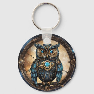 Chaveiro Coruja Steampunk Contra o Céu Galático