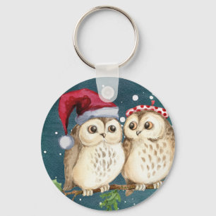 Chaveiro Corujas de Natal bonitas