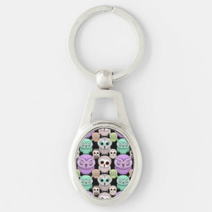 Chaveiro Corujas Lindas em Cores Pastel