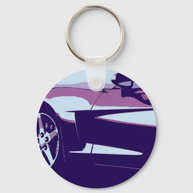 Chaveiro Corvette Pop Art Roxo (Frente)