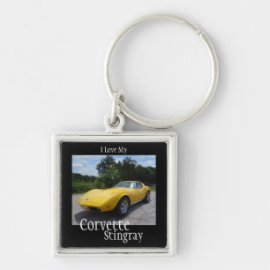 Chaveiro Corvette Stingray Key Chain amarelo C3 1973