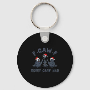Chaveiro Corvo de Natal Engraçado Gráfico – F-caw-f Merry C