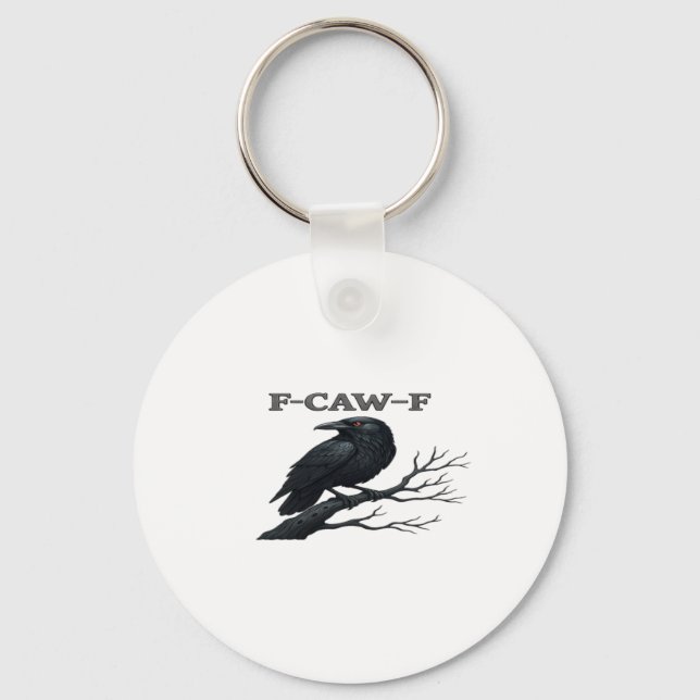 Chaveiro Corvo F-Caw-F Engraçado Gótico Lua Ave Adulto  (Frente)