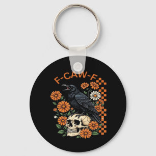 Chaveiro Corvo F-Caw-F Engraçado Halloween Gótico Criativo