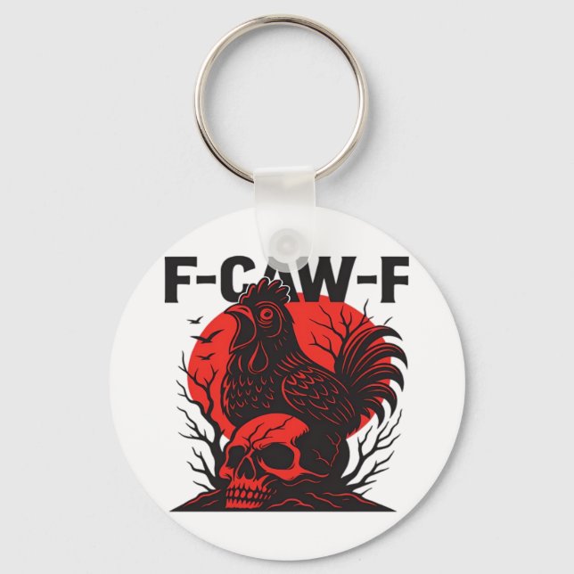Chaveiro Corvo F-Caw-F Humor Gótico Engraçado (Frente)