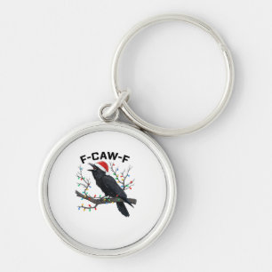 Chaveiro Corvo F-Caw-F Luzes de Natal Engraçadas e Retrô Ch