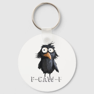 Chaveiro Corvo, F-Caw-F Pássaro Engraçado F-Caw-F Humor de