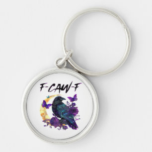 Chaveiro Corvo F Caw F Pássaro Engraçado Lua Design Gótico