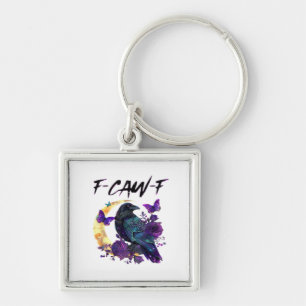 Chaveiro Corvo F Caw F Pássaro Engraçado Lua Design Gótico