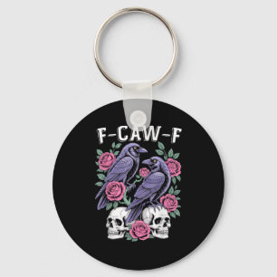 Chaveiro Corvo F-Caw-F Pássaro Engraçado Lua Gótico Humor A