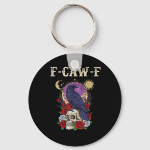 Chaveiro Corvo F-Caw-F Pássaro Engraçado Lua Gótico Humor A