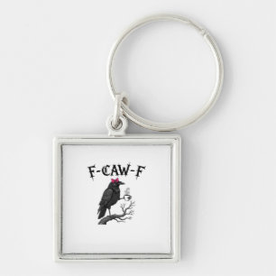 Chaveiro Corvo Gótico F-Caw-F Pássaro Divertido Halloween R