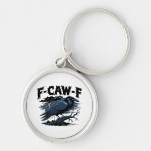 Chaveiro Corvo Gótico Humor Divertido F-Caw-F Essencial Min