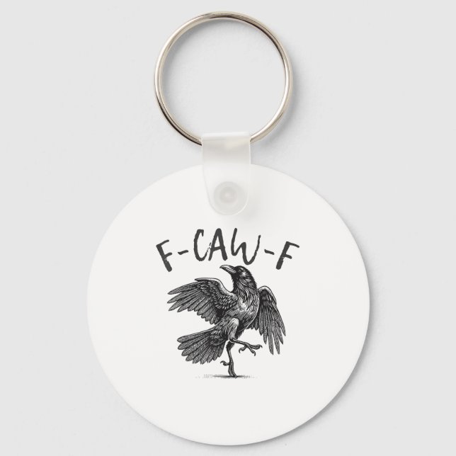 Chaveiro Corvo Negro, Pássaro Negro Engraçado-F (Frente)