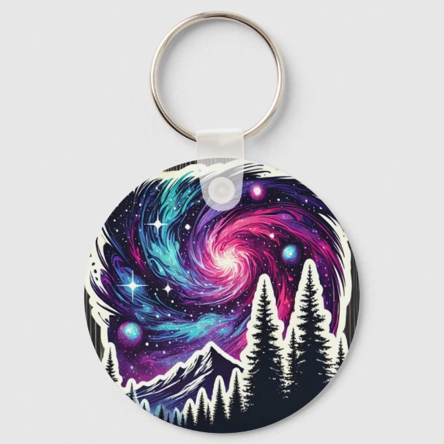 Chaveiro Cosmic Forest: Galaxy Meets Nature (Verso)