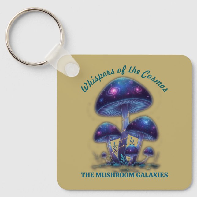 Chaveiro Cosmic Galaxy Mushrooms • Whimsical Fantasy Fungi  (Frente)