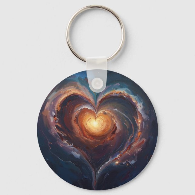 Chaveiro Cosmic Heart Galaxy Love Art – Universe Romance  (Frente)