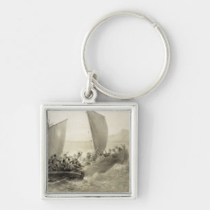 Chaveiro Cossacks de Azov que embarcam um cheio do corsário