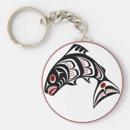 Chaveiro Costa do Pacífico Noroeste Haida art Salmon