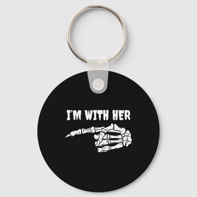 Chaveiro Costume For Couples I'm With Her Skeleton Matching (Frente)