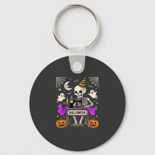 Chaveiro Costura de Halloween Esqueleto Fantasma Assustador