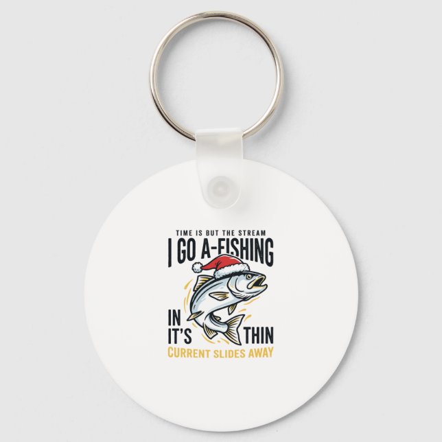 Chaveiro Cota de fluxo de pesca de Natal Design (Frente)