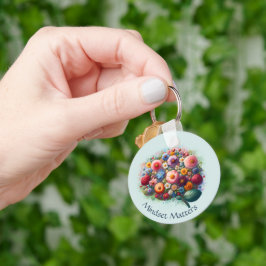 Chaveiro Cota de Mindset Floral Positivo Boho Watercolor