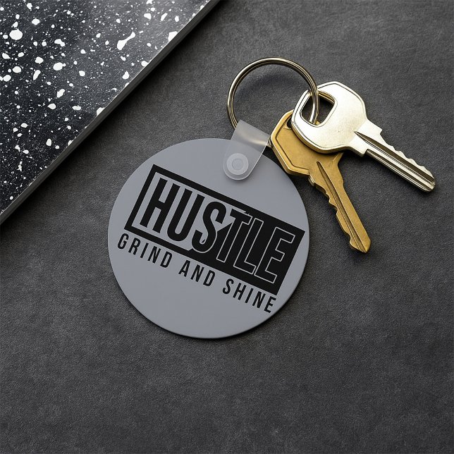 Chaveiro Cota Motivacional Hustle Grind e Shine (Criador carregado)