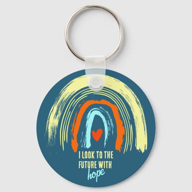 CHAVEIRO COTAÇÃO CRISTÃ RETRO BOHO RAINBOLE ROUND (Frente)