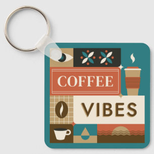 Chaveiro Cotações de Café Coloridas de Nome Personalizado