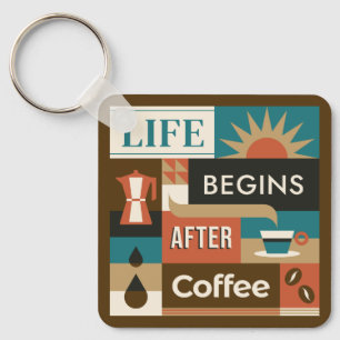Chaveiro Cotações de Café Coloridas de Nome Personalizado