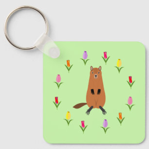 Chaveiro Cotovelo e Flores de Tulipas Fáceis Personalizados