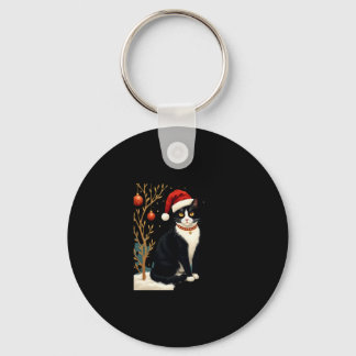 Chaveiro Cottagecore Gato Tuxedo Divertido Natal Estético P