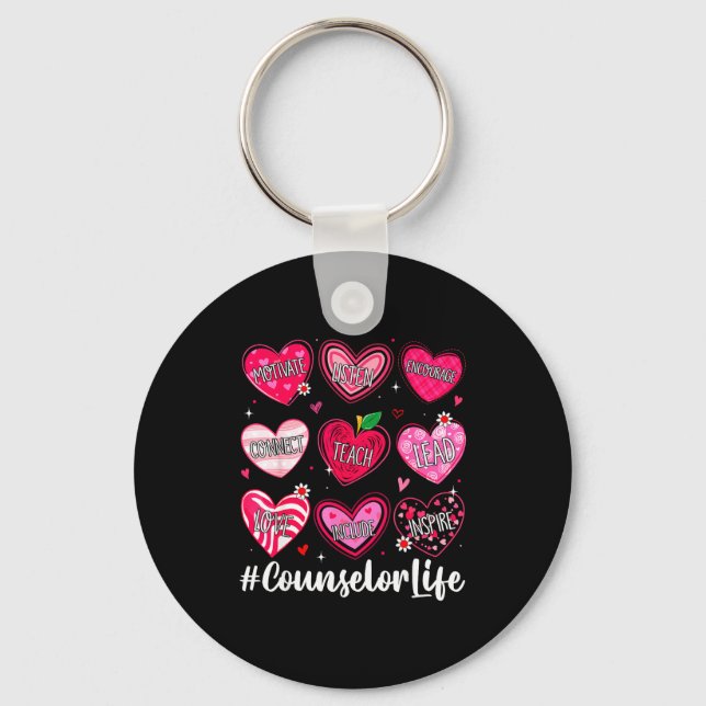 Chaveiro Counselor Life School Counseling Hearts School Val (Frente)