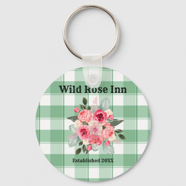 Chaveiro Country Gingham Wild Rosas B & B (Frente)