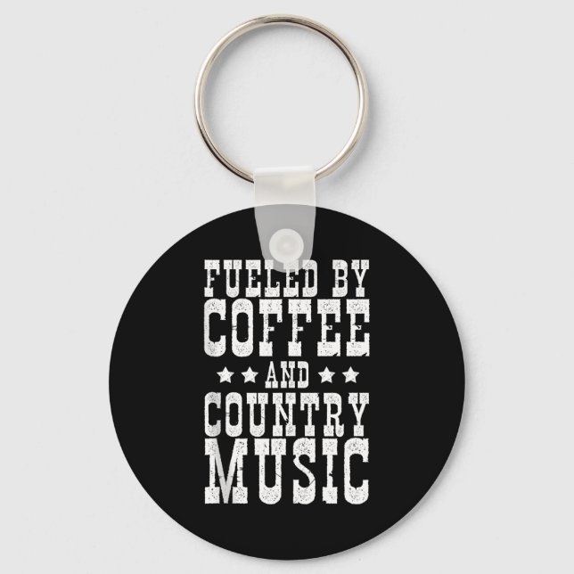 Chaveiro Country Music &amp; Coffee - Funny Quote Western M (Frente)