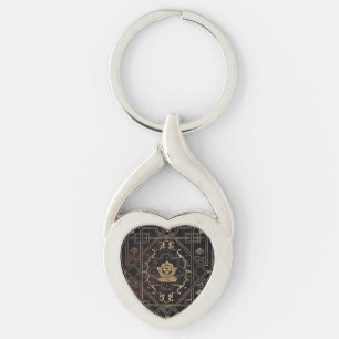 Chaveiro Couro Vintage Falln e Dourado