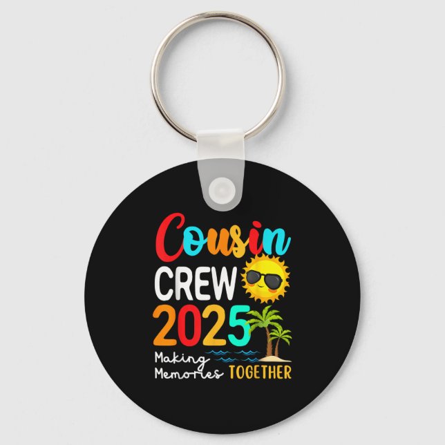 Chaveiro Cousin Crew 2025 Summer Vacation Beach Matching Fa (Frente)