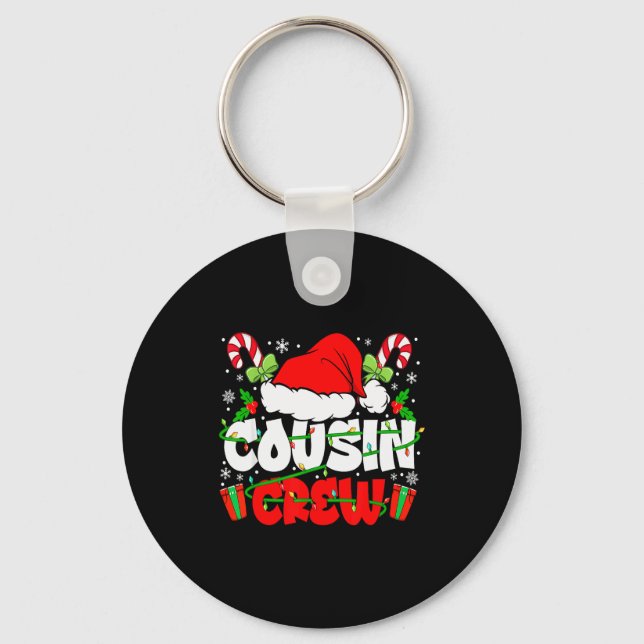 Chaveiro Cousin Crew Christmas Santa Hat Lights Xmas Men Bo (Frente)