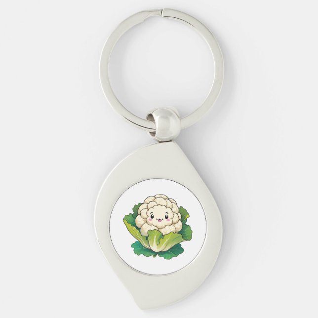 Chaveiro Couve-flor Kawaii (Frente)