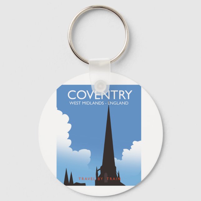Chaveiro Coventry West Midlands England poster de viagens (Frente)