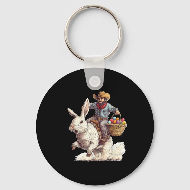 Chaveiro Cowboy Andando Páscoa Bunny Western Howdy Páscoa F (Frente)